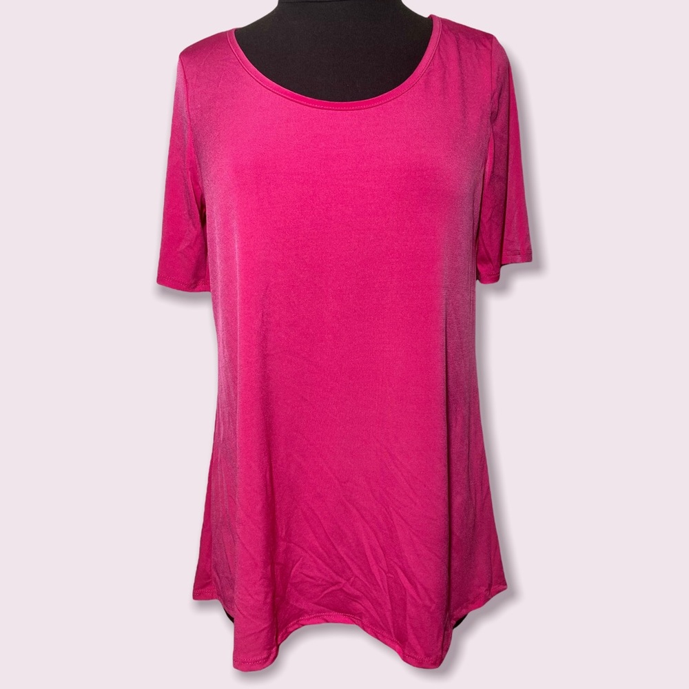 The zigzag stripe stretchy pink swing top size medium